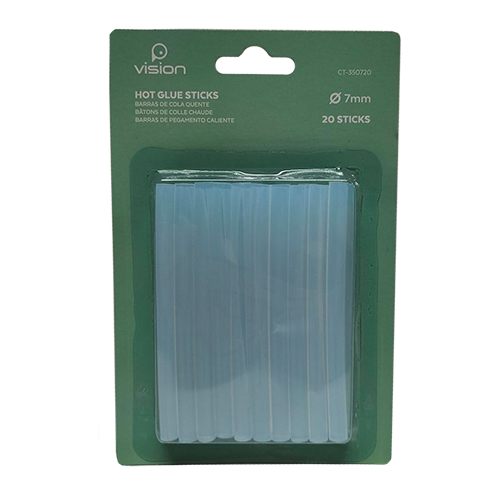 PACK 20 BARRAS COLA TERMOFUSÍVEL TRANSPARENTE 7MMX100MM VISION