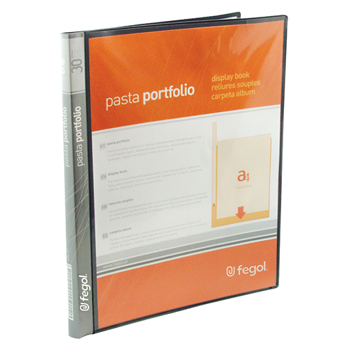 PORTFÓLIO A4 30 BOLSAS FEGOL 7330 PRETO OPACO