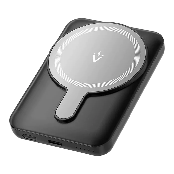 Bateria Powerbank Magnética Vention 5000mAh 20W USB-C + Wireless Preta