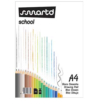 Bloco Desenho A4 125g Colado SmartD 25Fls