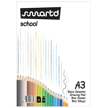 Bloco Desenho A3 125g Colado SmartD 25Fls