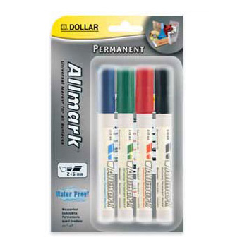 Marcador Permanente Grosso Allmark UMS2 2mm 4 Cores 4un