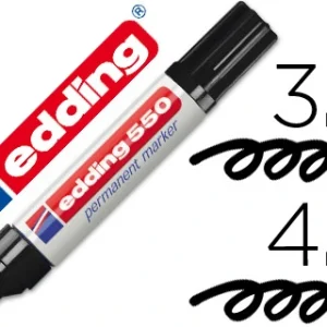 Marcador edding permanente 550 ponta de fibra preto n.1 ponta redonda.