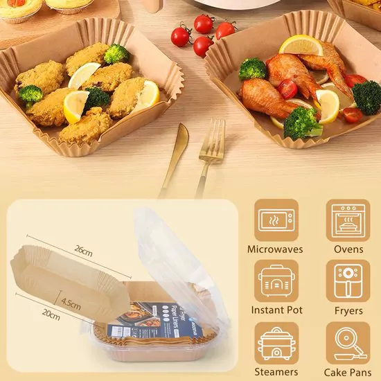 Pack 100 Unidades Forros Papel Revestidos Silicone Dupla Face Aigostar para Airfryer - Image 3