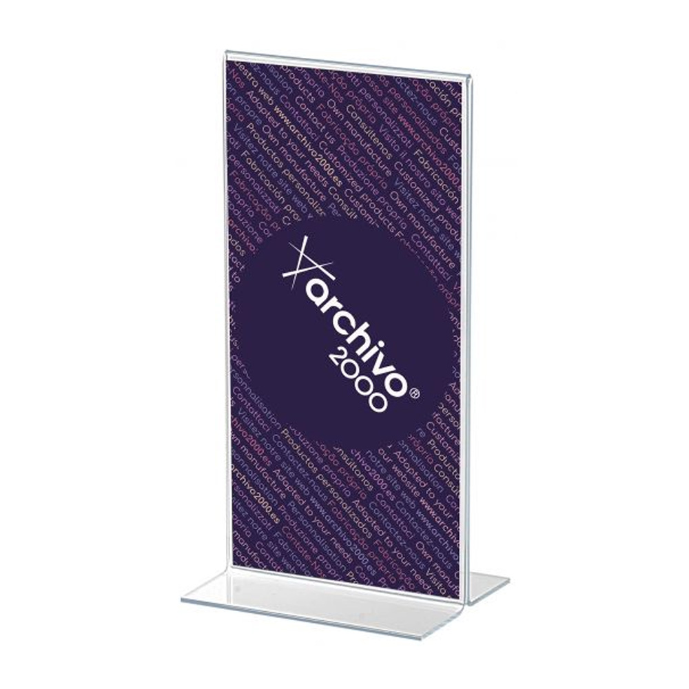 Expositor Porta Folhetos Acrilico 1/ 3 A4 em T Vertical