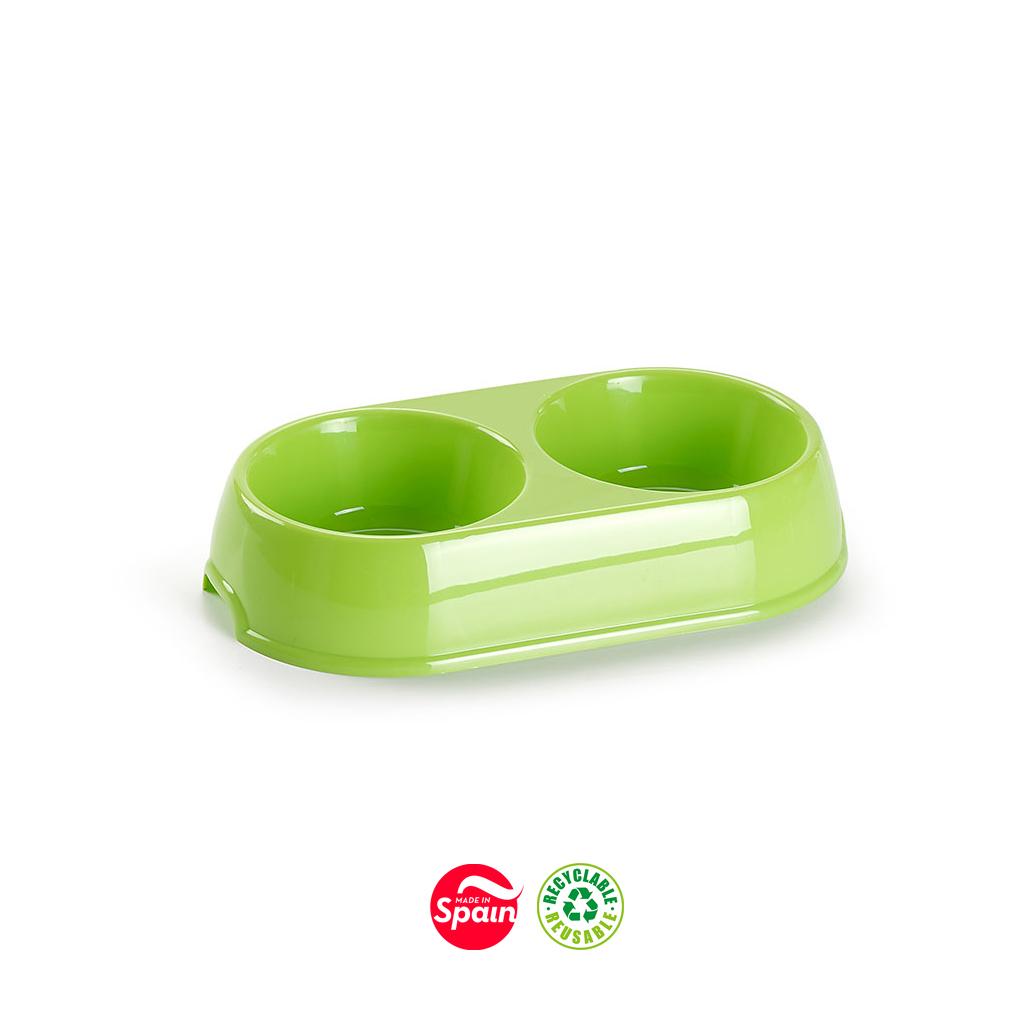 Comedouro Duplo Pequeno para Cão e Gato 25,5x14x5cm - Image 4