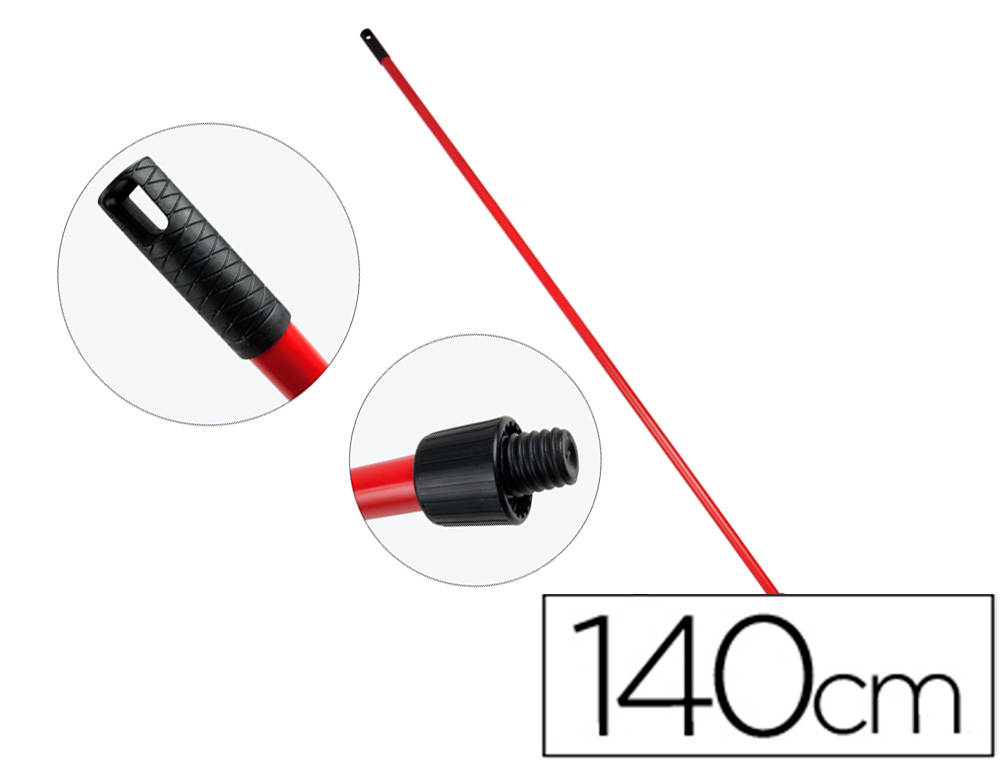 Cabo para vassoura ou esfregona em metal universal com adaptador sp 140 cm.