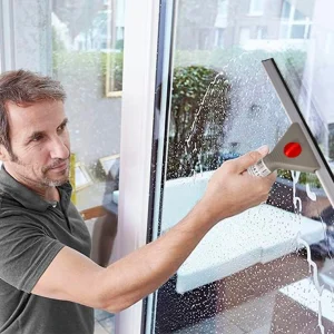 Limpa janelas industrial q-connect de aco e manga de plastico folha de 40cm.