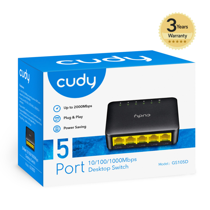 Switch Cudy GS105D 5 Portas Gigabit UnManaged