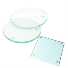 Bases para copos em vidro temperado 10x10x0,4 cm para sublimar