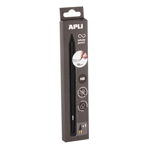 LÁPIS INFINITO APLI HB PRETO + RECARGA