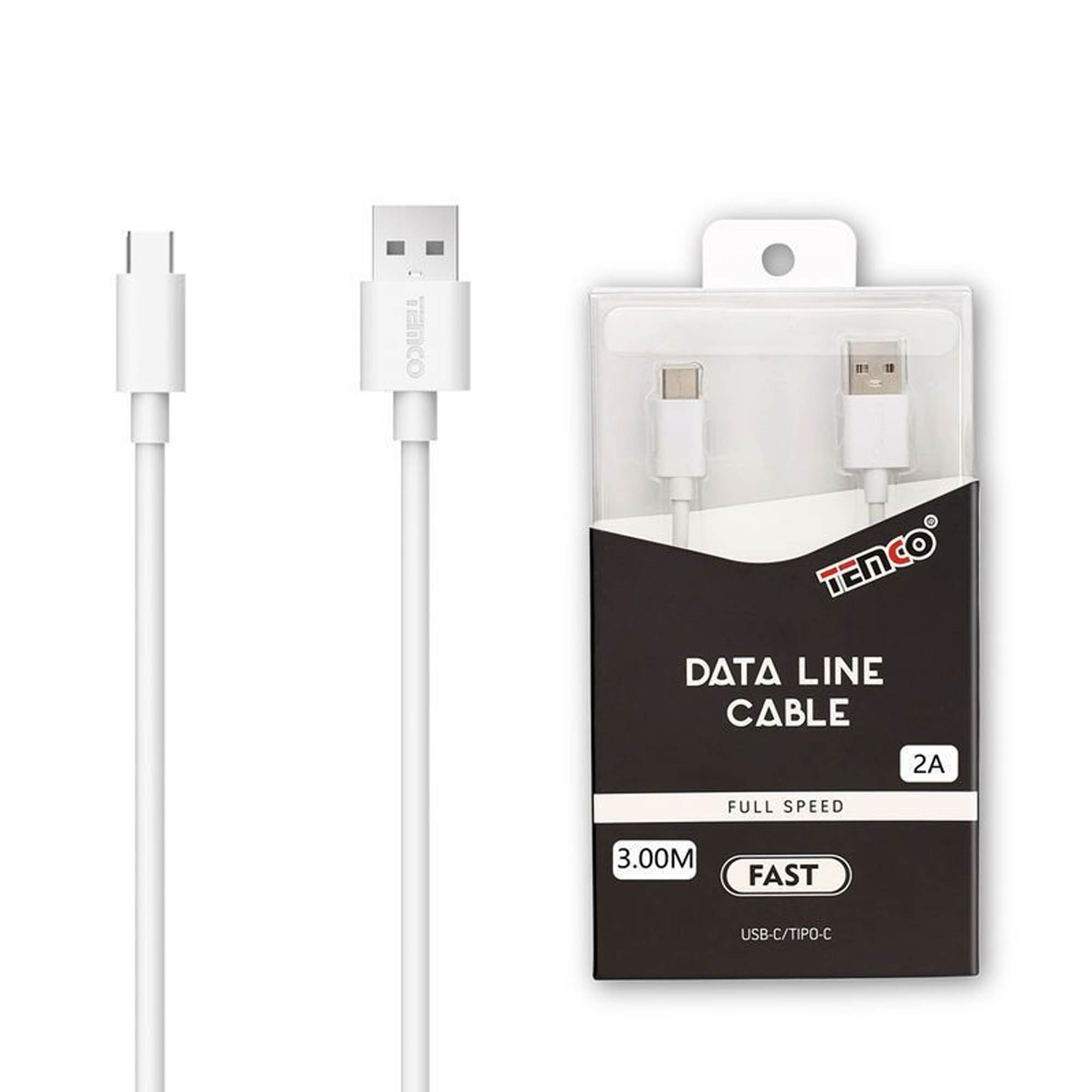 CABO USB-C 5V 2A 3M NA COR BRANCA