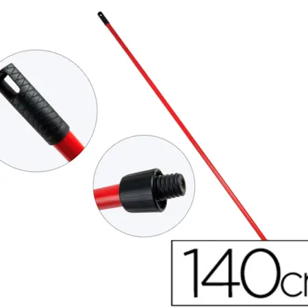 Cabo para vassoura ou esfregona em metal universal com adaptador sp 140 cm.